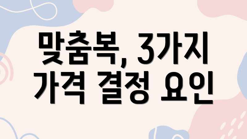 맞춤복, 3가지 가격 결정 요인