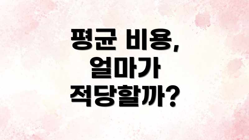 평균 비용, 얼마가 적당할까?