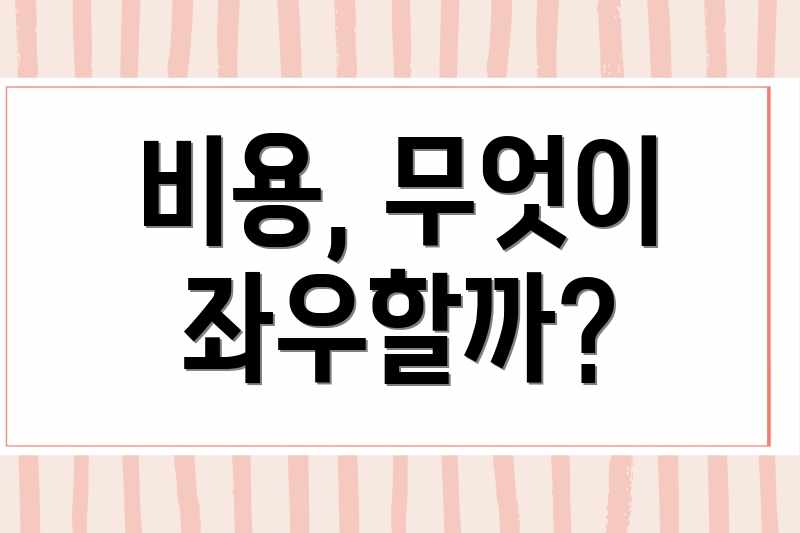 비용, 무엇이 좌우할까?