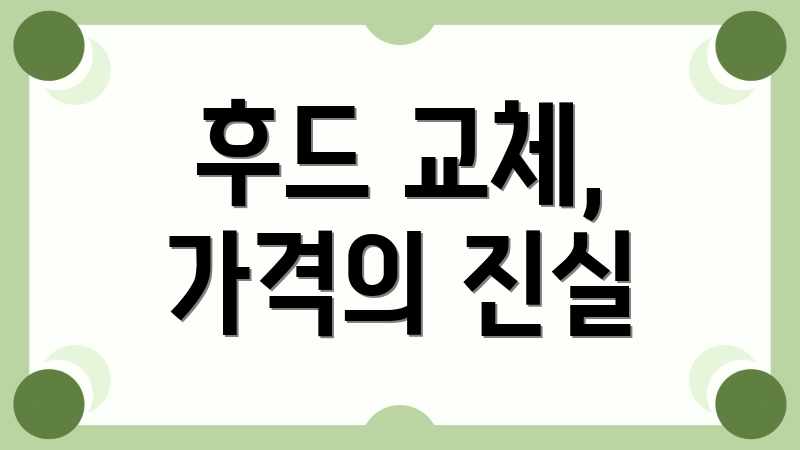 후드 교체, 가격의 진실