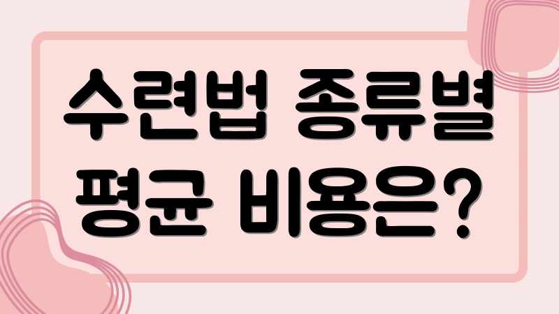 수련법 종류별 평균 비용은?