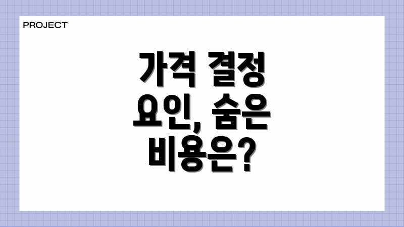 가격 결정 요인, 숨은 비용은?