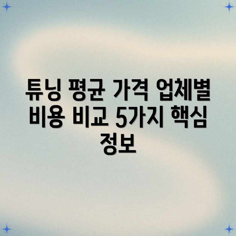 자동차 튜닝: 업체별 평균 가격 & 비용 5가지 자동차 튜닝: 업체별 평균 가격 & 비용 5가지