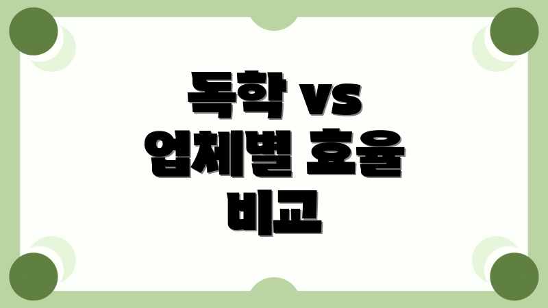 독학 vs 업체별 효율 비교