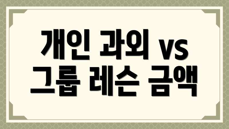 개인 과외 vs 그룹 레슨 금액