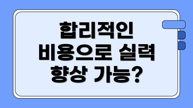 합리적인 비용으로 실력 향상 가능?