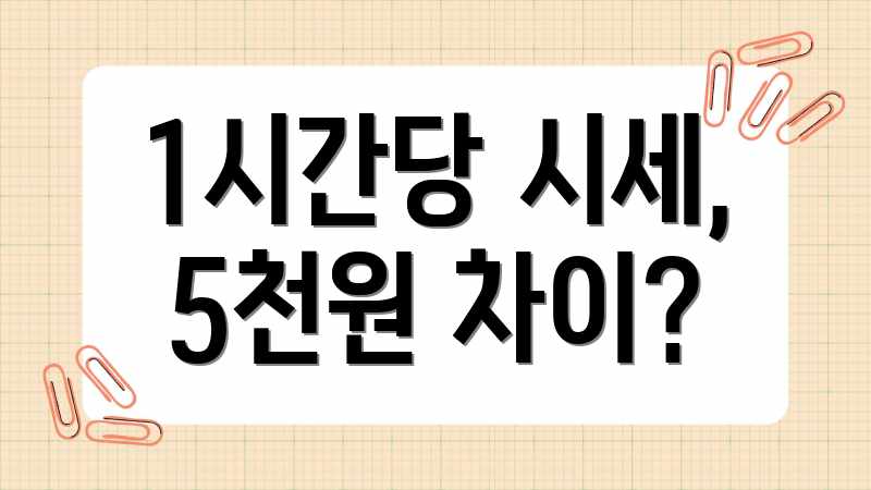 1시간당 시세, 5천원 차이?