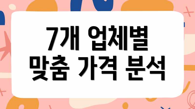 7개 업체별 맞춤 가격 분석