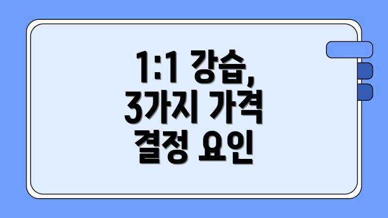 1:1 강습, 3가지 가격 결정 요인