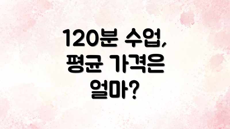 120분 수업, 평균 가격은 얼마?