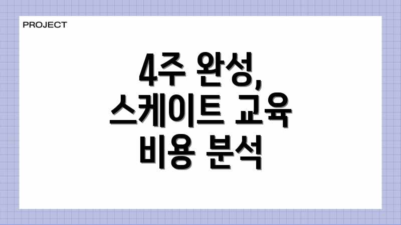 4주 완성, 스케이트 교육 비용 분석