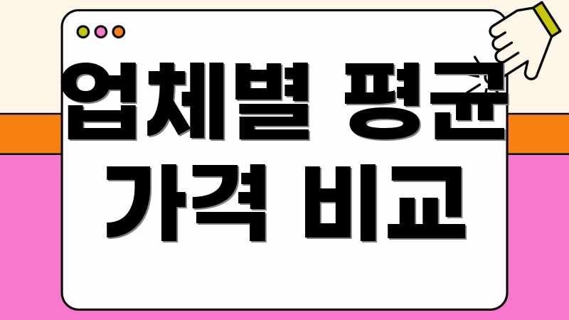업체별 평균 가격 비교