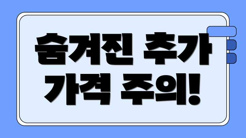 숨겨진 추가 가격 주의!