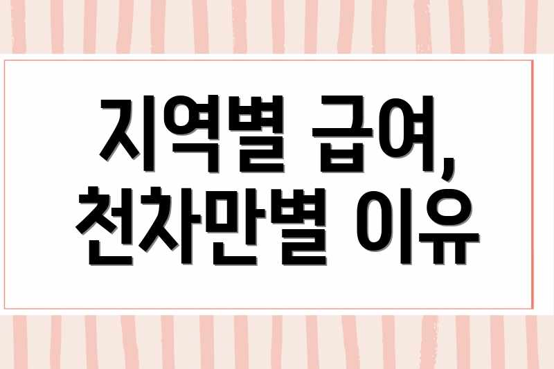 지역별 급여, 천차만별 이유