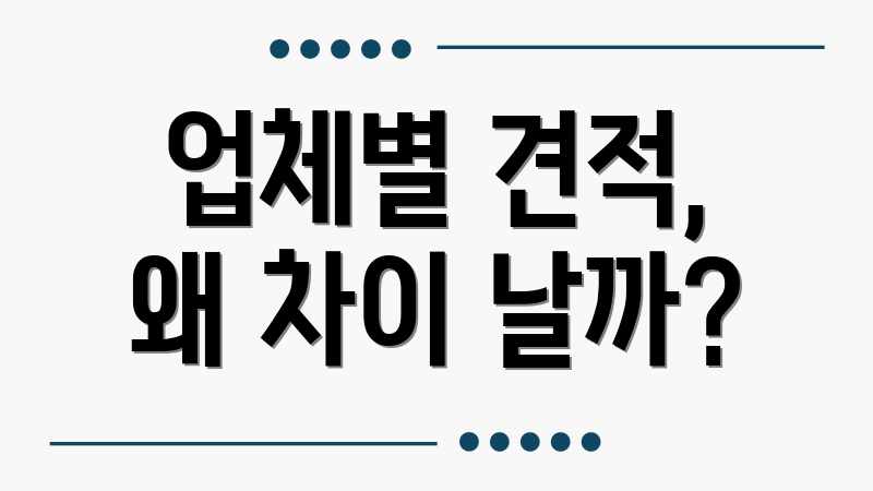 업체별 견적, 왜 차이 날까?