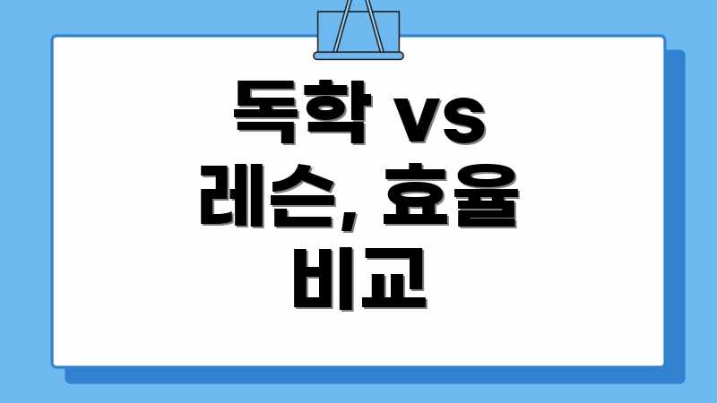 독학 vs 레슨, 효율 비교