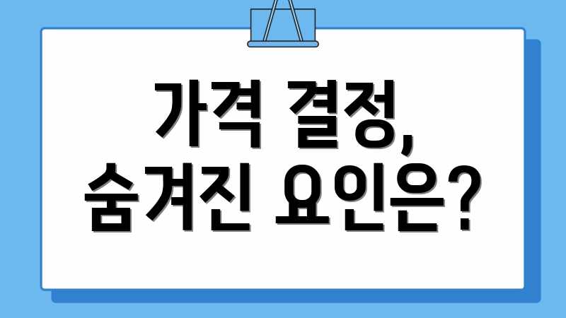 가격 결정, 숨겨진 요인은?