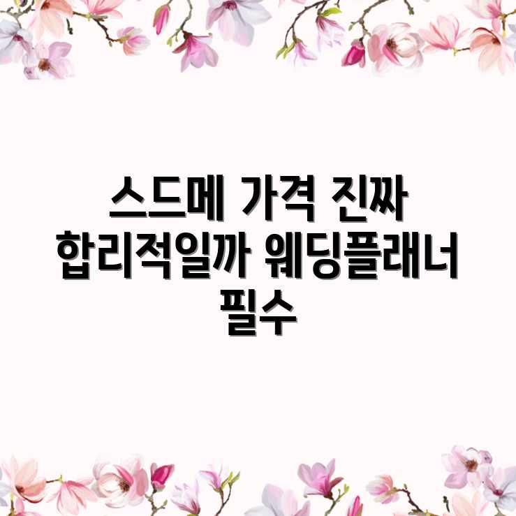 스드메 웨딩플래너, 합리적인 가격일까? 스드메 웨딩플래너, 합리적인 가격일까?