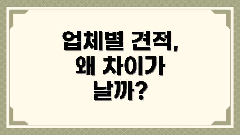 업체별 견적, 왜 차이가 날까?