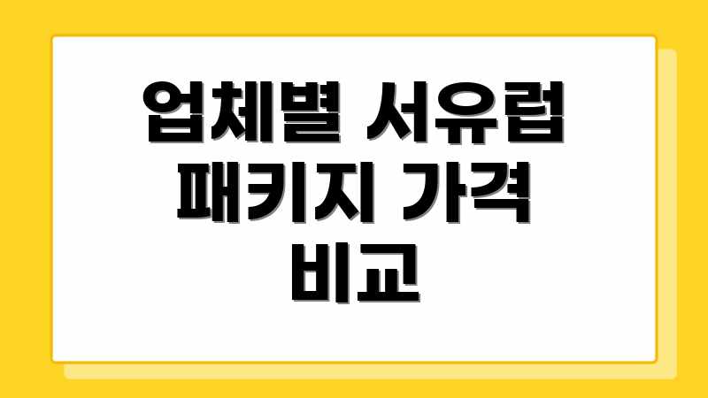 업체별 서유럽 패키지 가격 비교