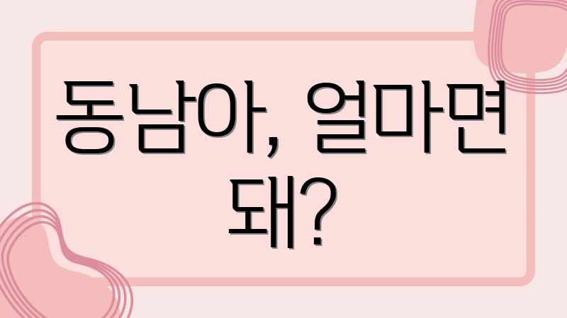 동남아, 얼마면 돼?