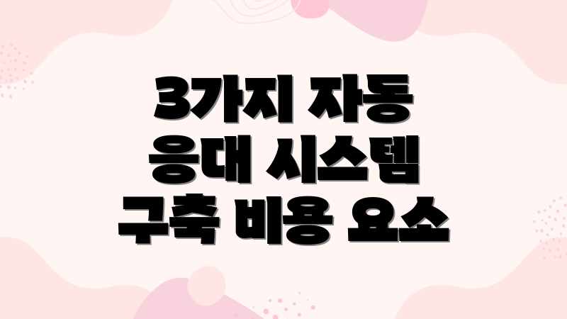 3가지 자동 응대 시스템 구축 비용 요소