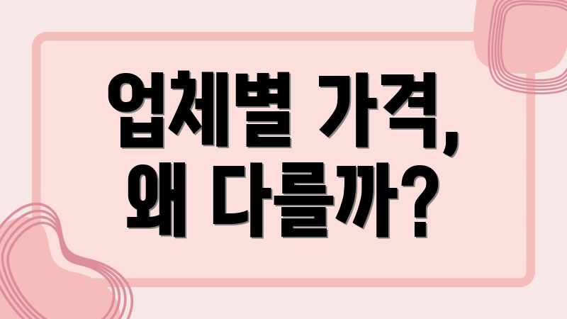 업체별 가격, 왜 다를까?