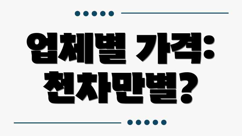 업체별 가격: 천차만별?