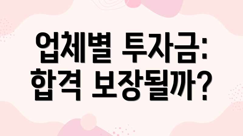 업체별 투자금: 합격 보장될까?