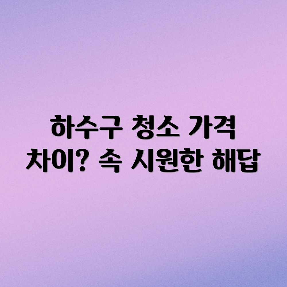하수구 청소, 업체별 가격 차이 왜 날까? 하수구 청소, 업체별 가격 차이 왜 날까?