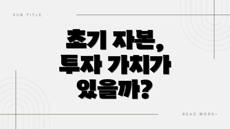 초기 자본, 투자 가치가 있을까?