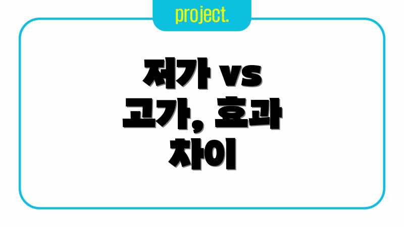 저가 vs 고가, 효과 차이