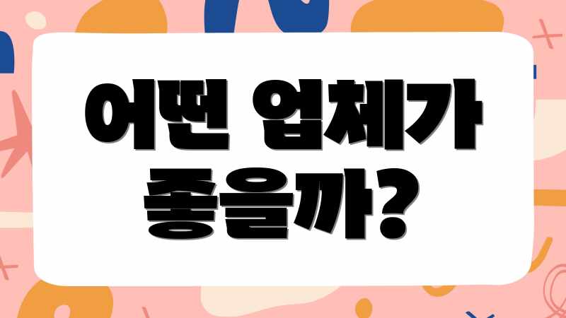 어떤 업체가 좋을까?