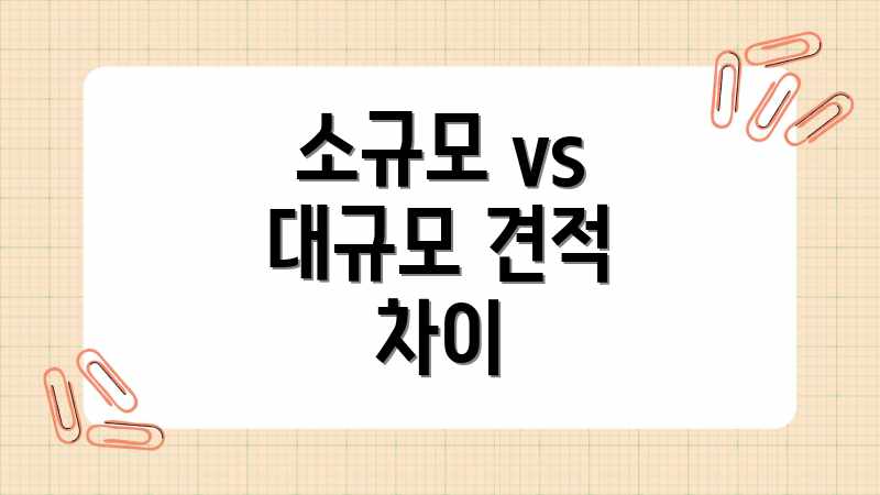 소규모 vs 대규모 견적 차이