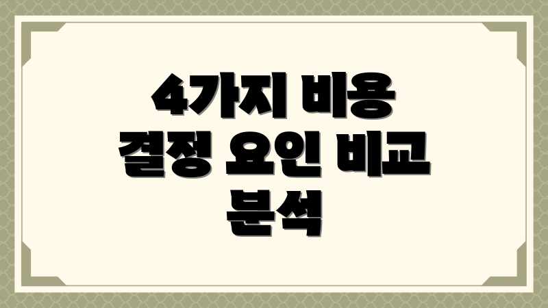 4가지 비용 결정 요인 비교 분석