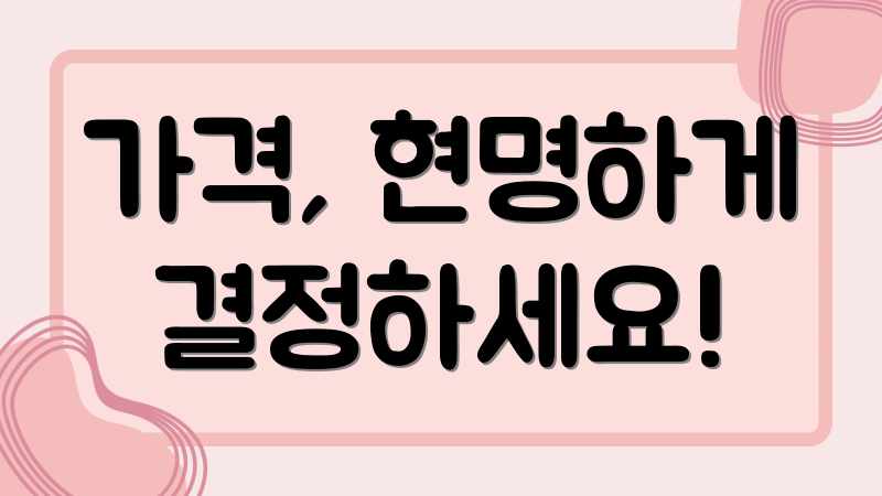 가격, 현명하게 결정하세요!