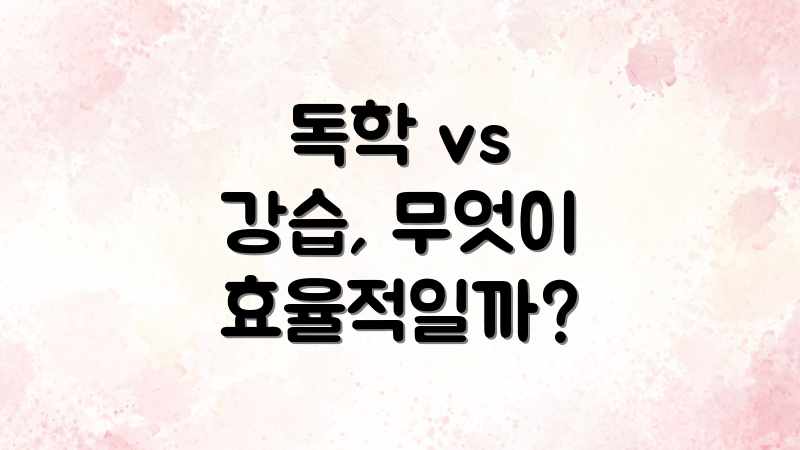 독학 vs 강습, 무엇이 효율적일까?