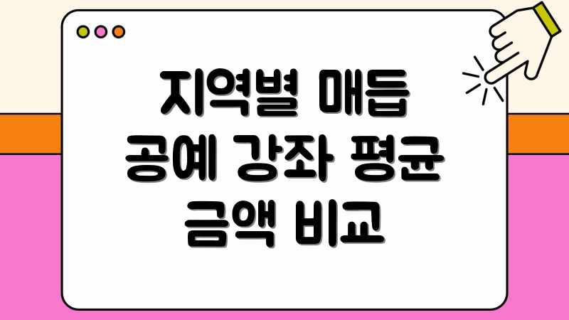지역별 매듭 공예 강좌 평균 금액 비교