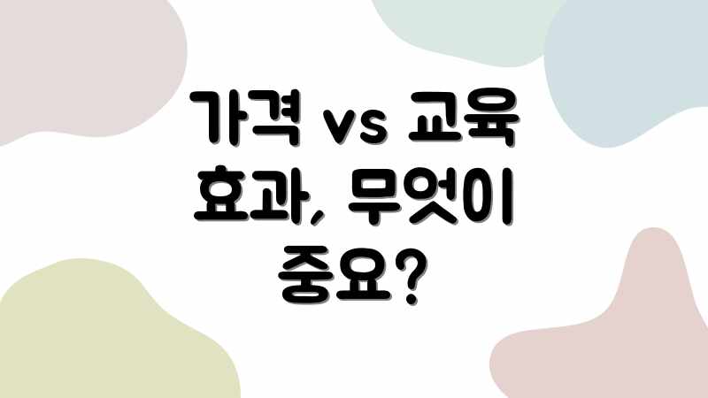 가격 vs 교육 효과, 무엇이 중요?