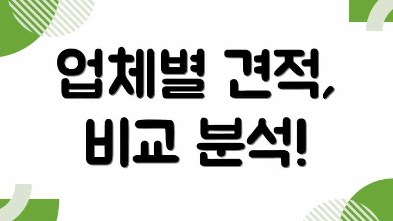 업체별 견적, 비교 분석!
