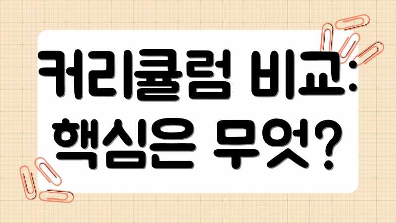 커리큘럼 비교: 핵심은 무엇?