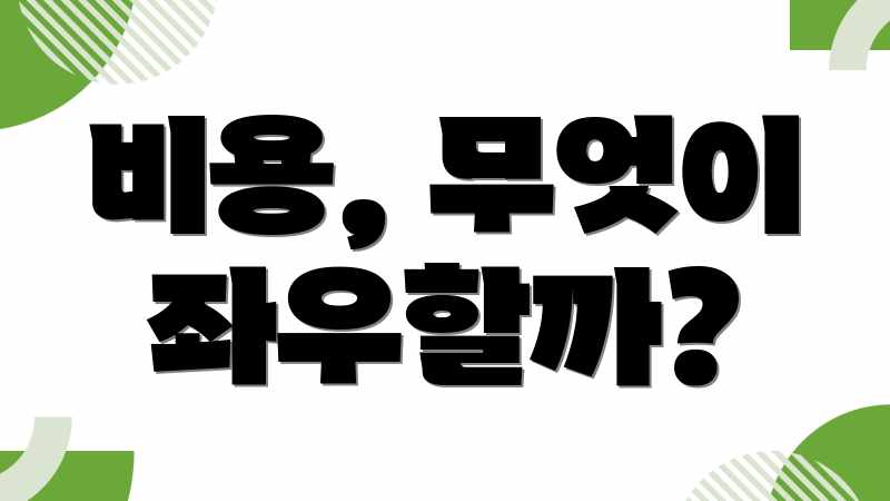 비용, 무엇이 좌우할까?