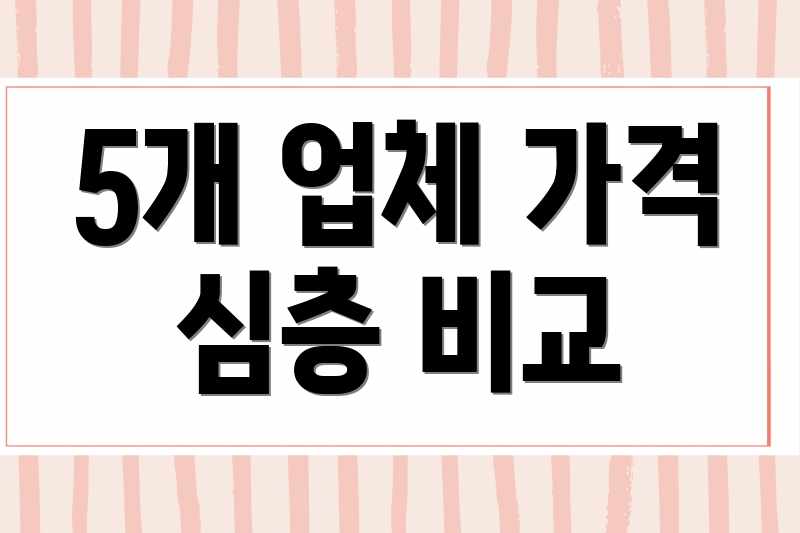 5개 업체 가격 심층 비교