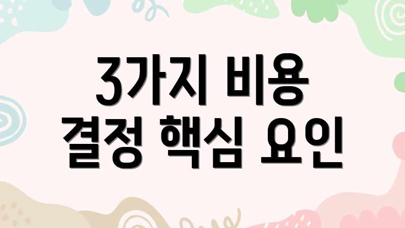 3가지 비용 결정 핵심 요인