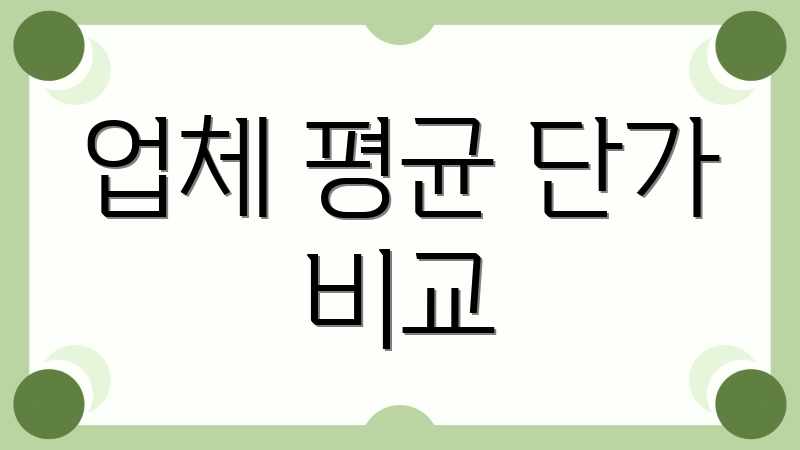 업체 평균 단가 비교