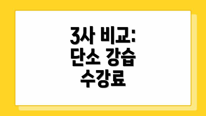 3사 비교: 단소 강습 수강료