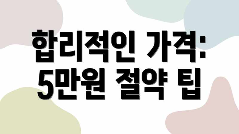 합리적인 가격: 5만원 절약 팁