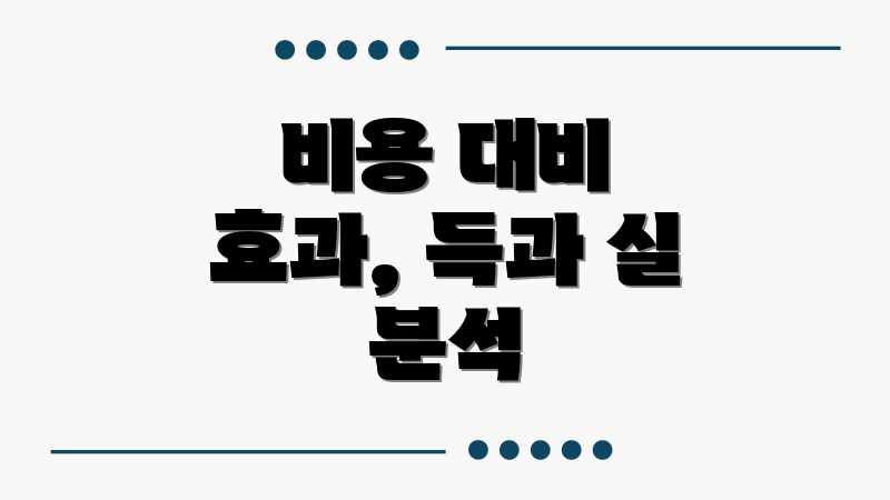 비용 대비 효과, 득과 실 분석