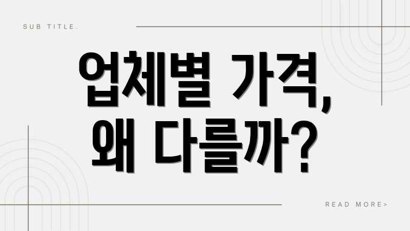 업체별 가격, 왜 다를까?