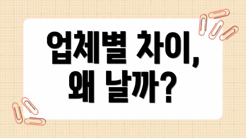 업체별 차이, 왜 날까?